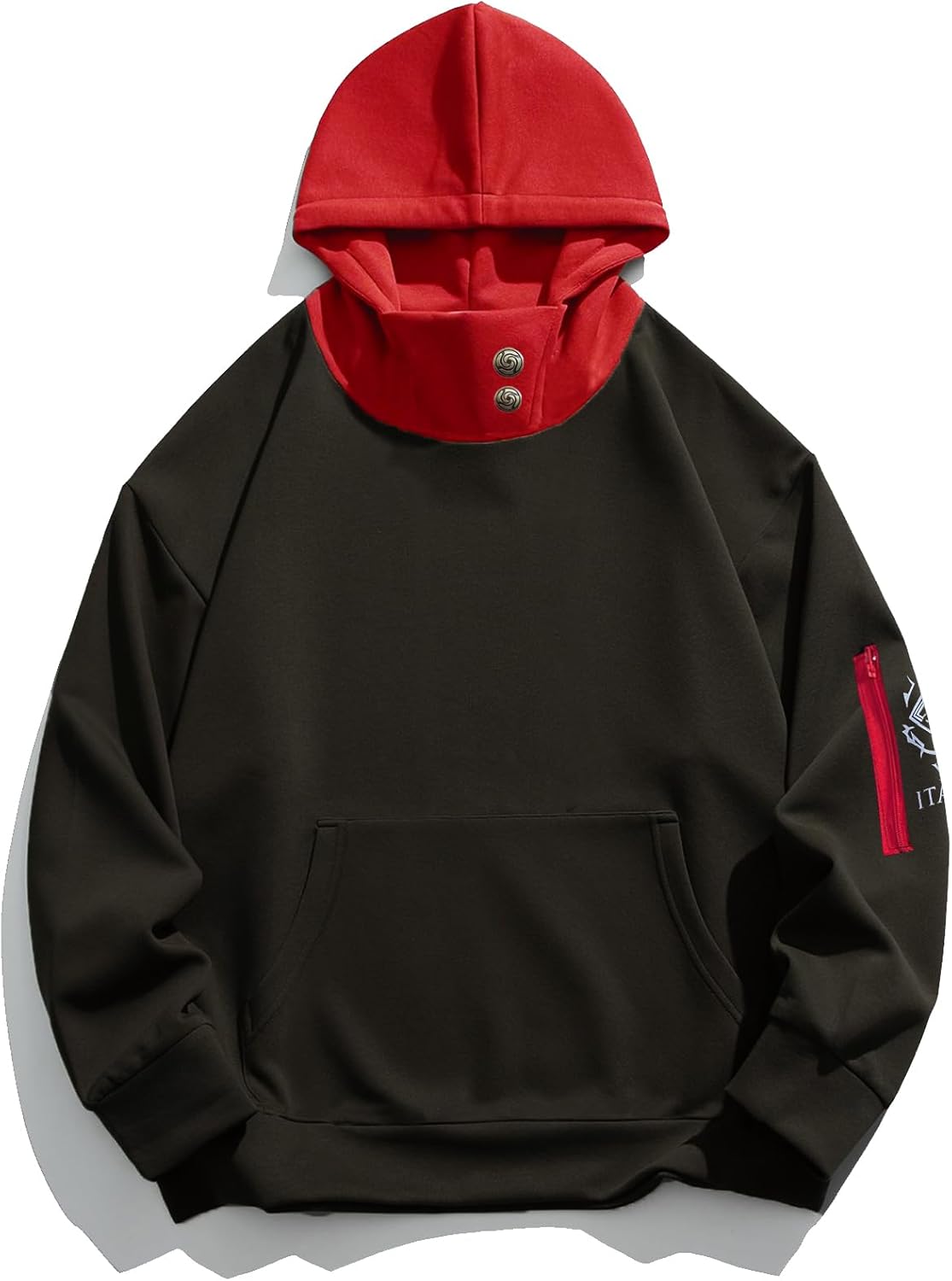 Unisex Anime Hoodie Cosplay Costume Men Black 3D Novelty Hooded Sweatshirt Pullover Jacket Outerwear Coat for Women (XL-Black)