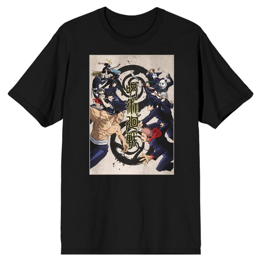 Jujutsu Kaisen Character Poster Art Men's Black T-Shirt