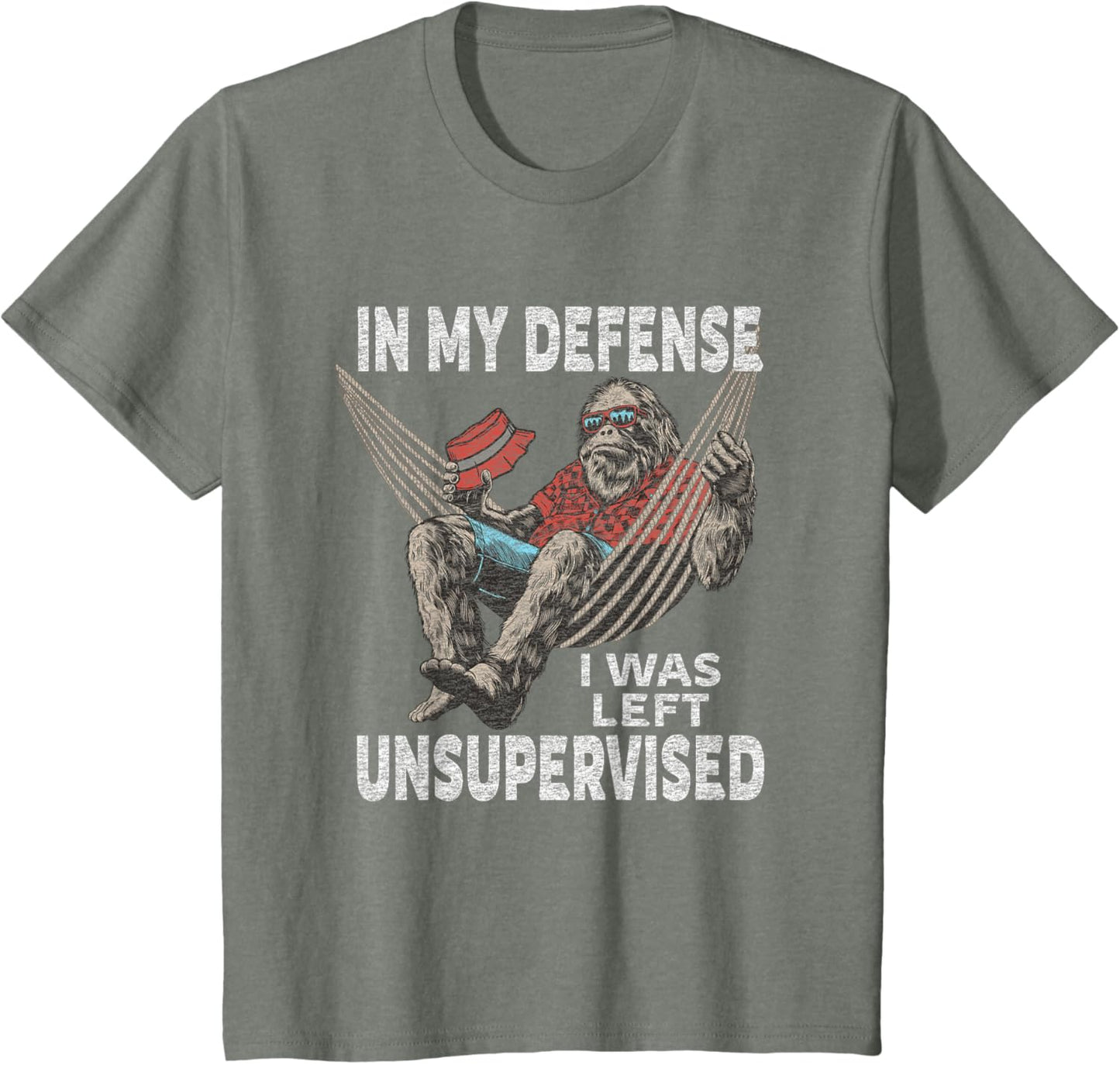 in My Defense I was Left Unsupervised Graphic Funny Saying T-Shirt