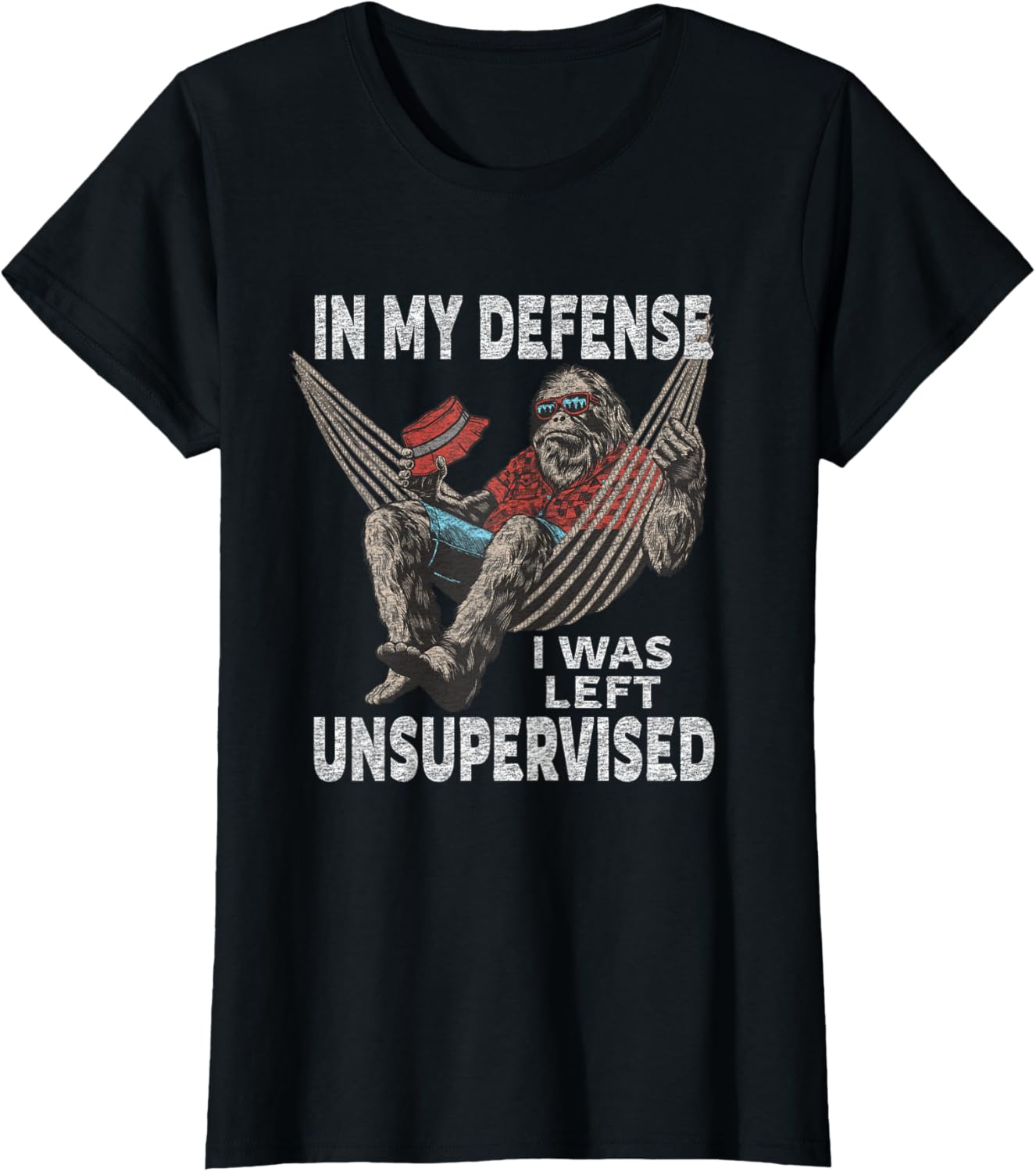 in My Defense I was Left Unsupervised Graphic Funny Saying T-Shirt