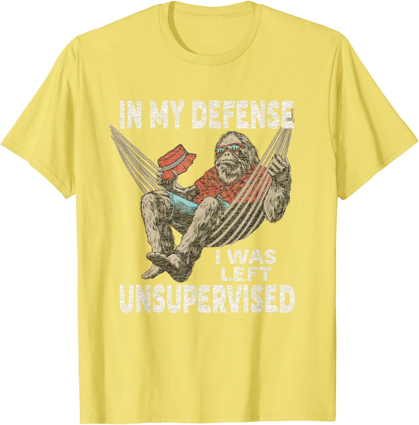 in My Defense I was Left Unsupervised Graphic Funny Saying T-Shirt