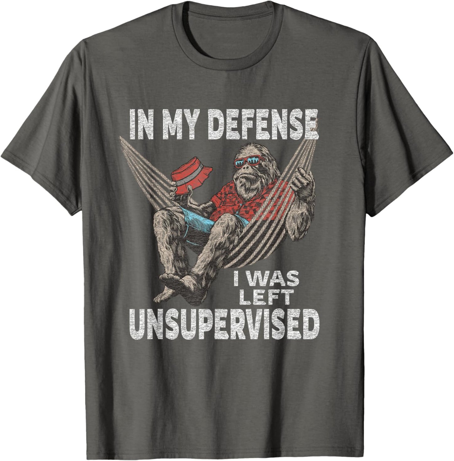 in My Defense I was Left Unsupervised Graphic Funny Saying T-Shirt