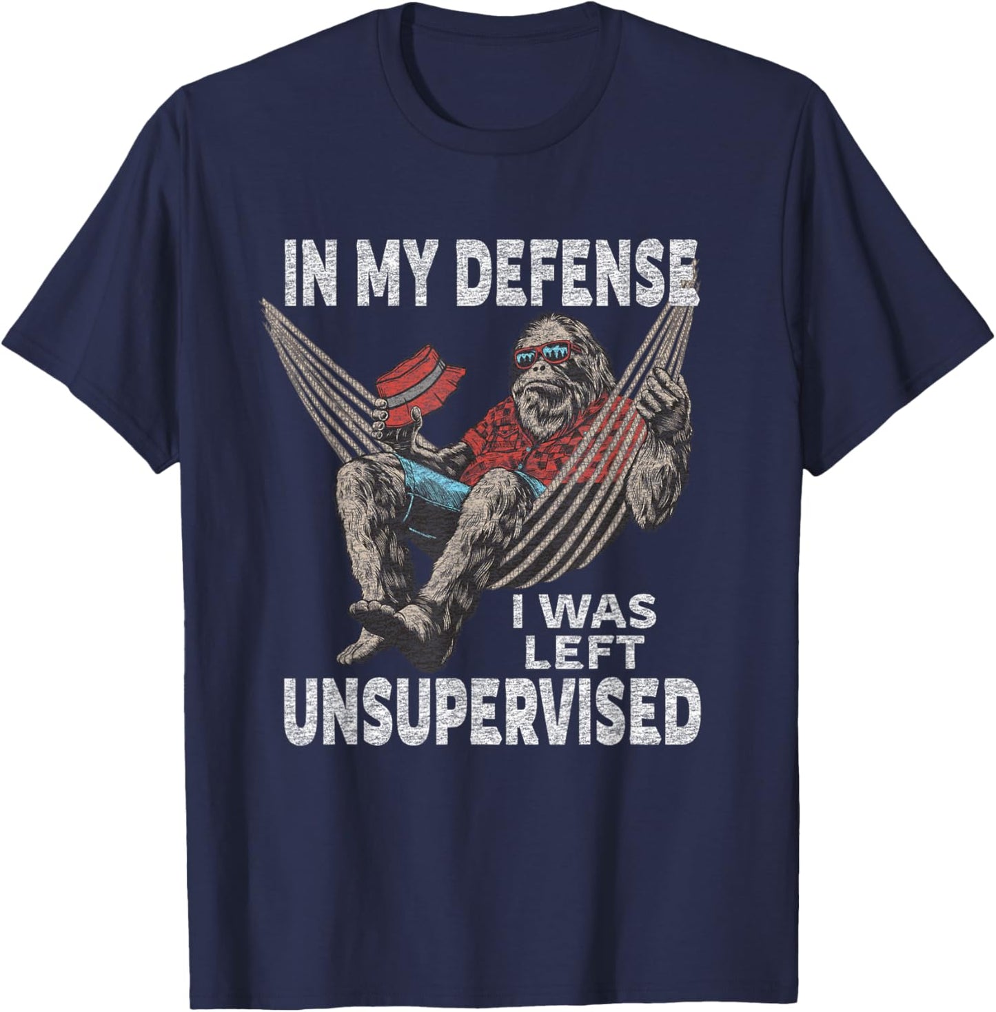 in My Defense I was Left Unsupervised Graphic Funny Saying T-Shirt