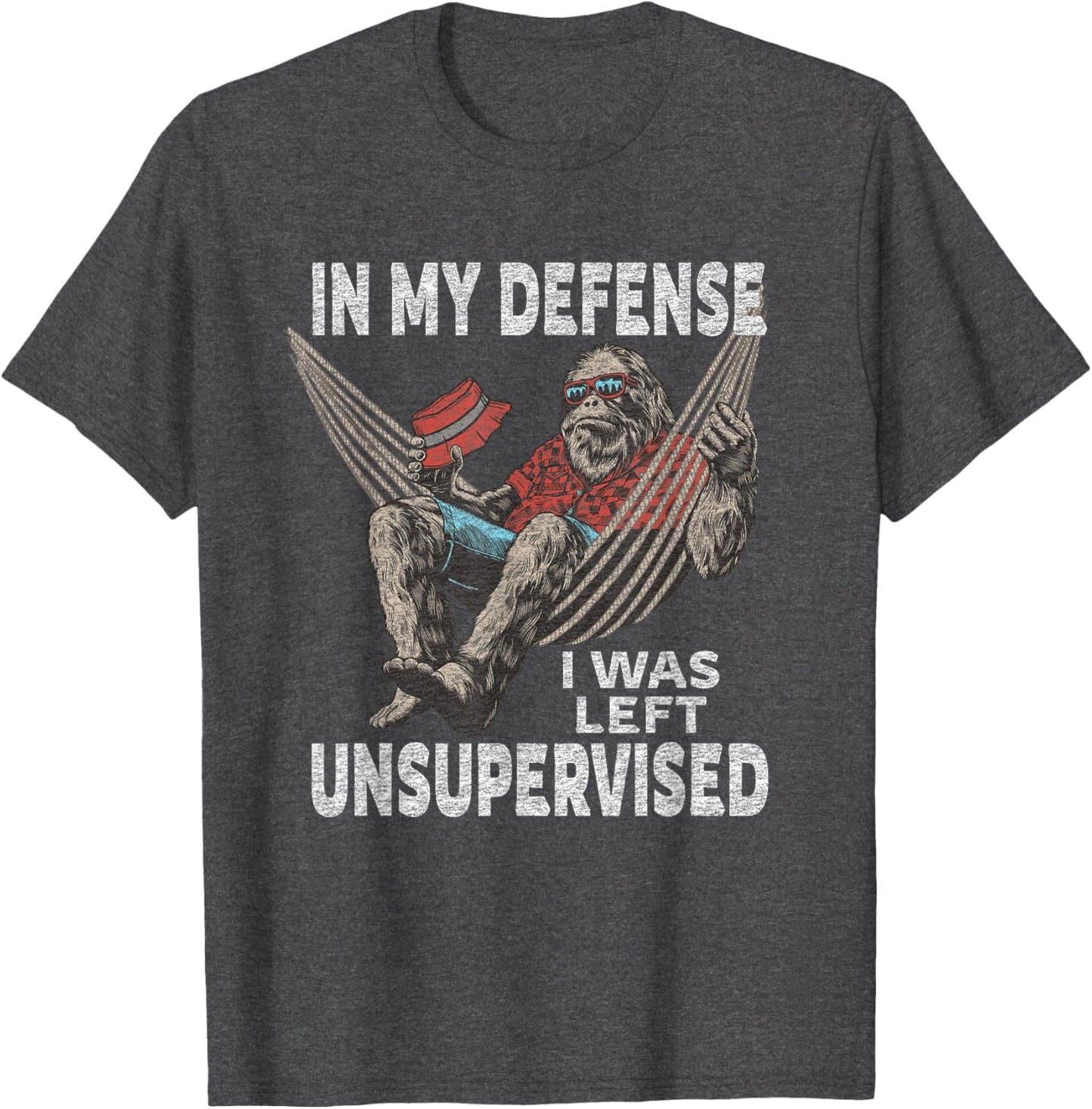 in My Defense I was Left Unsupervised Graphic Funny Saying T-Shirt